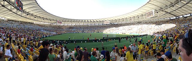 England v Brazil playing at the Estádio do Maracanã, Rio de Janeiro in 2013 - Photo by Mark Hillary (Wikimedia Commons)