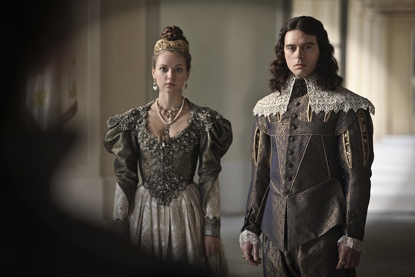 The Musketeers: Queen Anne (ALEXANDRA DOWLING) and King Louis (RYAN GAGE) - Image Credit: BBC/Dusan Martincek