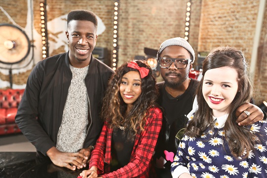 Team Will 2014: Jermain Jackman, Iesher Haughton, will.i.am and Sophie May Williams - Image Credit: BBC/Wall To Wall