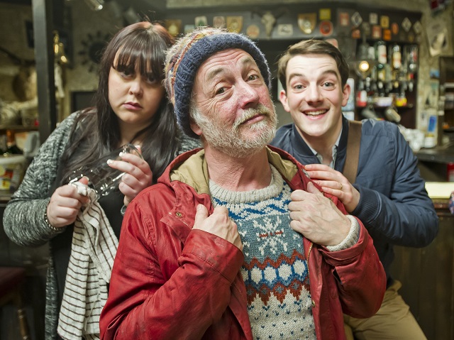 Jules (SHARON ROONEY), Jimmy Miller (JIMMY CHISHOLM) and Conor (KEVIN GUTHRIE) - Image Credit: BBC/Andy Peebles
