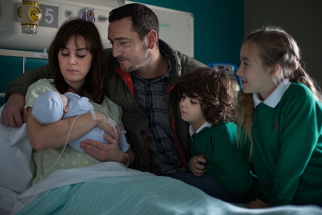 Diane (JILL HALFPENNY), Rick (WILL MELLOR), Sam (LEWIS HARDAKER) and Ellie (LILY MELLOR PICKERING) - Image Credit: BBC/Rollem Productions