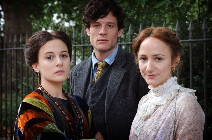 Lead 'Life In Squares' cast and characters: Vanessa Bell (PHOEBE FOX), Duncan Grant (JAMES NORTON) and Virginia Woolf (LYDIA LEONARD) - Image Credit: BBC/Ecosse/Ollie Upton
