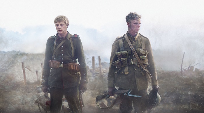 The Passing Bell cast: Michael (JACK LOWDEN) and Thomas (PADDY GIBSON) - Image Credit: BBC/Red Planet/Ola Grochowska