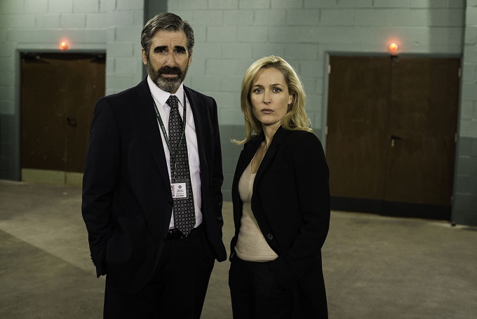 The Fall Season 2 Cast: ACC Jim Burns (JOHN LYNCH), DSI Stella Gibson (GILLIAN ANDERSON) Unique Ref. Number: 7341113 Image Credit: BBC/The Fall 2 Limited/Helen Sloan