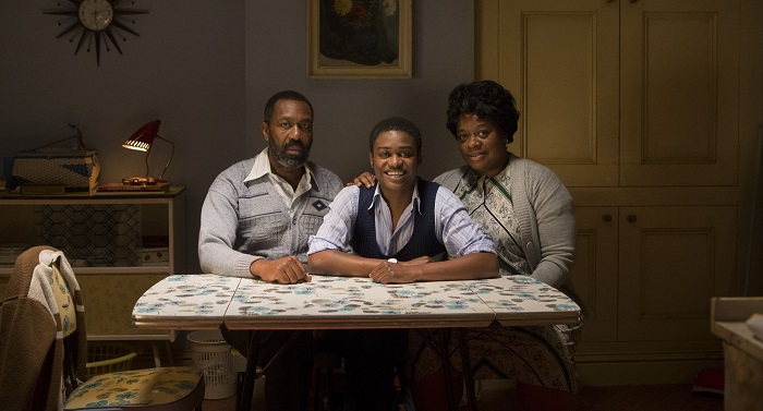 Danny And The Human Zoo Cast: Samson Fearon (Lenny Henry), Danny Fearon (Kascion Franklin) and Myrtle Fearon (Cecilia Noble) - Image Credit: BBC/Red Productions/Adrian Rogers